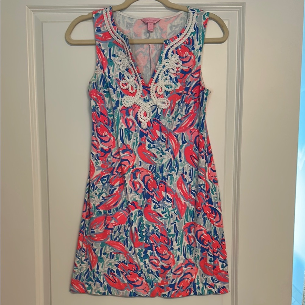 Lilly Pulitzer Women's Pink and Blue Dress
